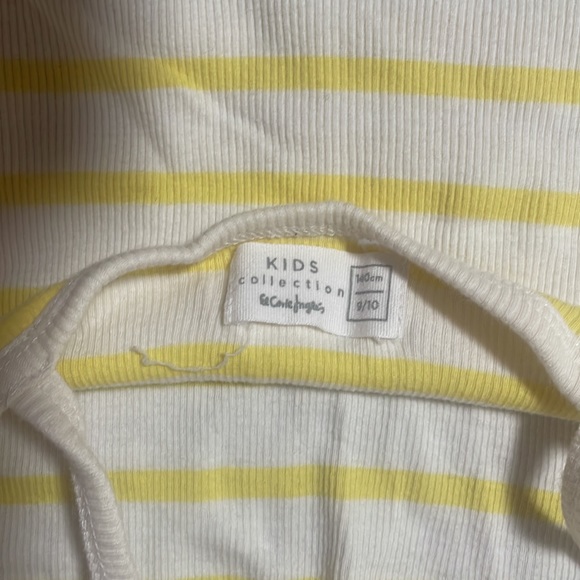 GirlS Yellow top with white - Picture 3 of 3
